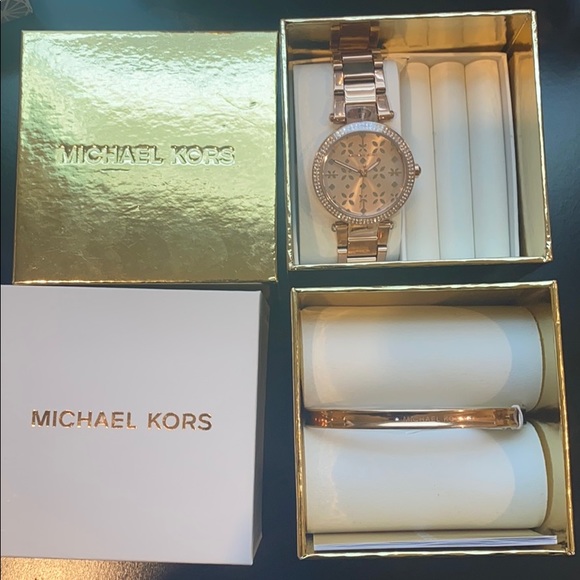 Michael Kors Jewelry - Michael Kors Mini Parker Bracelet Watch AND cuff